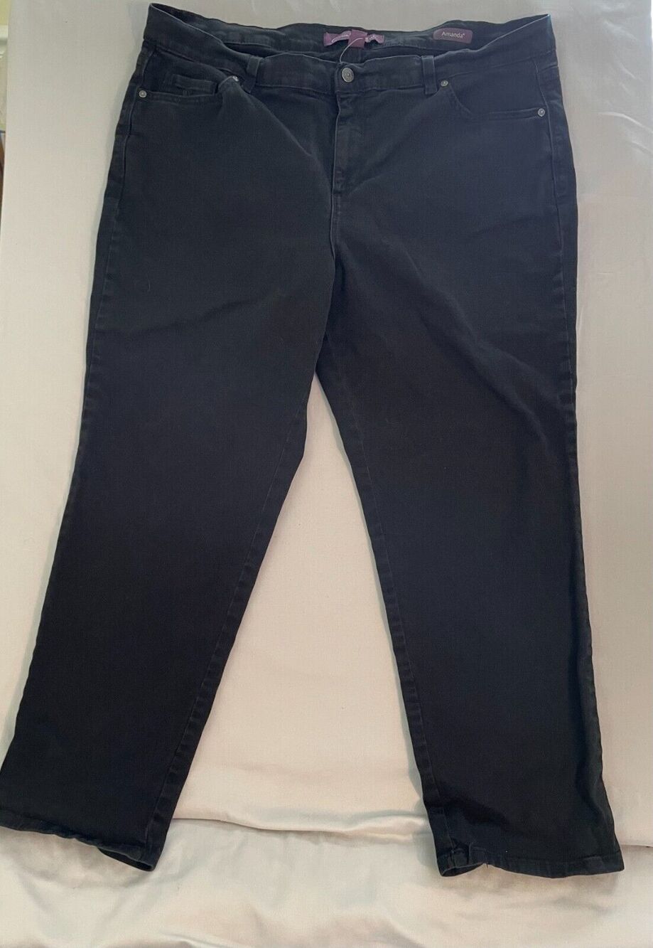 Gloria Vanderbuilt Amanda Jeans Women Size 18W Black Straight Leg